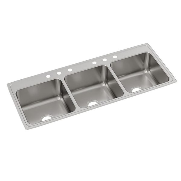 Lustertone Stainless Steel 63 X 22 X 10-1/8 Triple Bowl Top Mount Sink